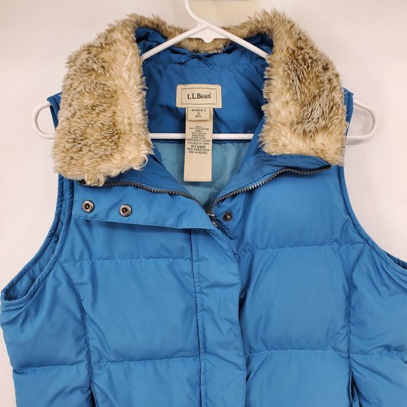 L.L. Bean Goose Down Women's Blue Winter Puffer Vest Size Small - Picture 5 of 9